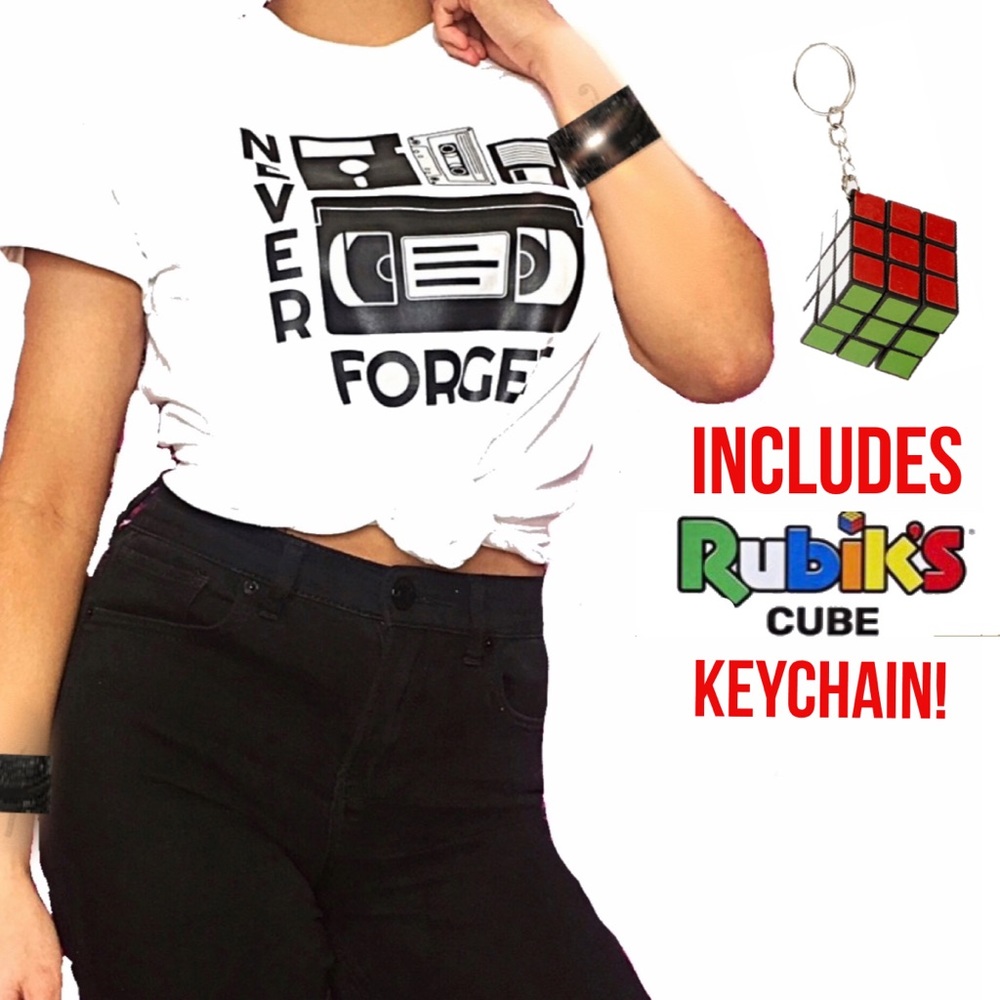 NEW Never Forget Tee & Rubik’s Cube Keychain